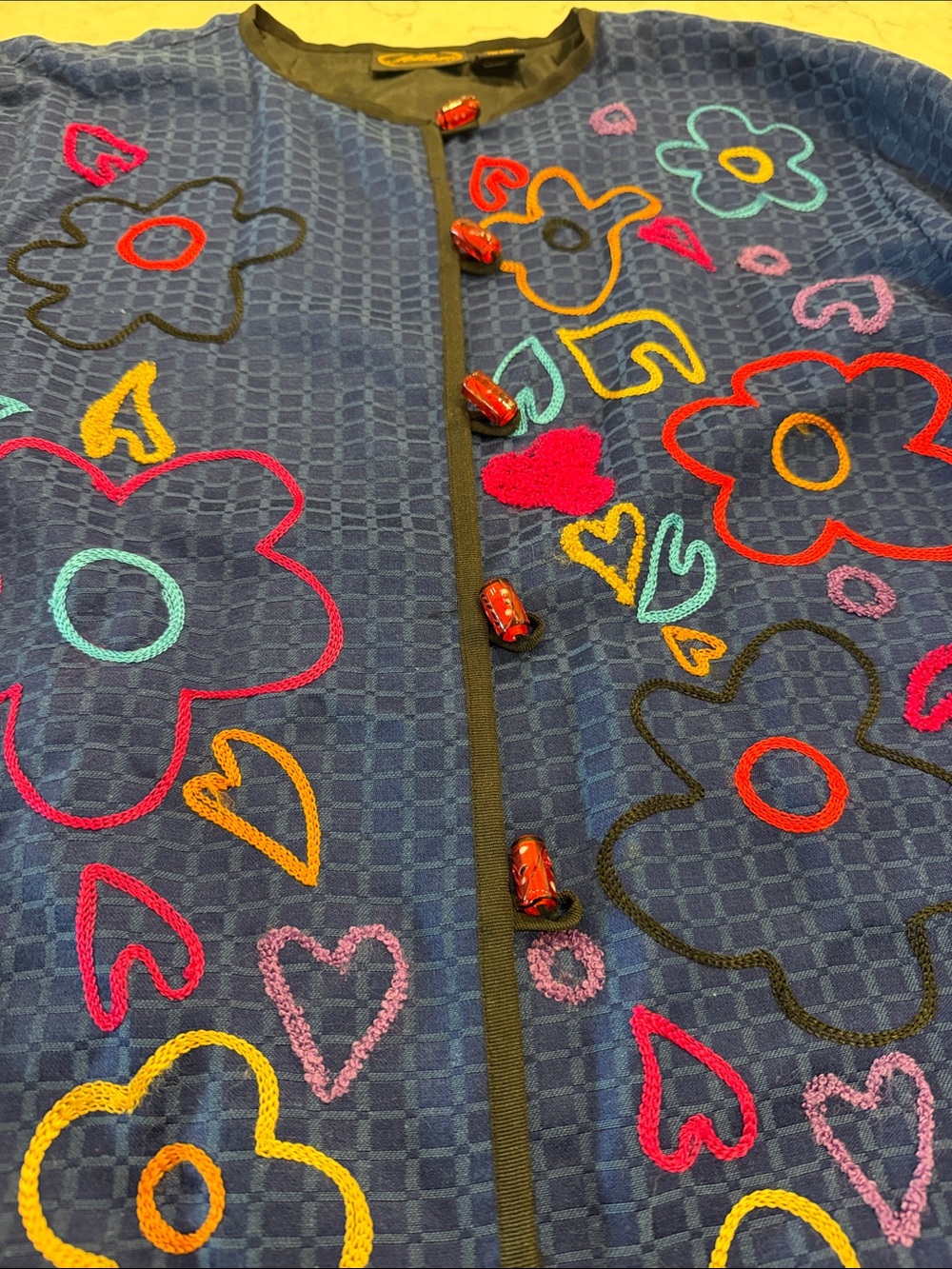 Vintage 90s Art To Wear Jacket Hearts